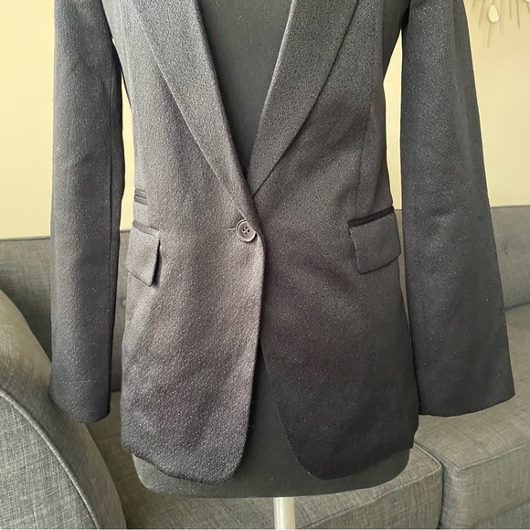 TOPSHOP BLACK GLITTER BLAZER - Picture 5 of 9